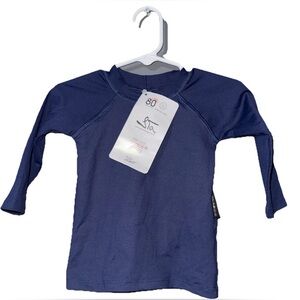 bb básico Navy Long-Sleeve Baby Rash Guard / Swim Top – Size M (6-9 mos), Brazil